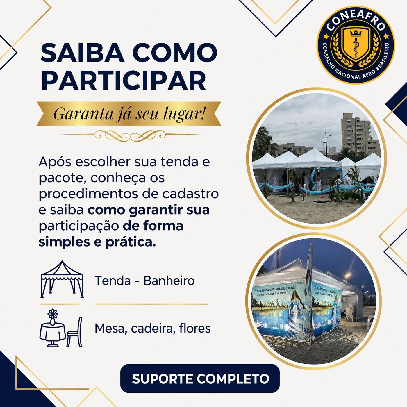 Informativo sobre estrutura e participação na Festa de Iemanjá